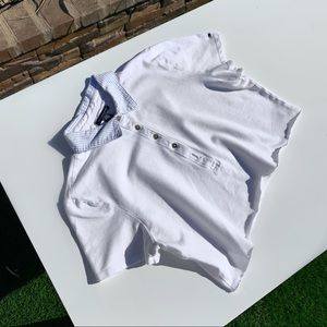 TOMMY HILFIGER COLLARED WHITE CROP TOP